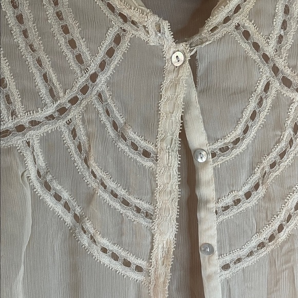 BCBGMaxAzria Women's Cream Lace Blouse - Picture 5 of 6